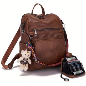 Women's Fashion PU Leather Backpack Purse for Women Designer Ladies Travel🐱